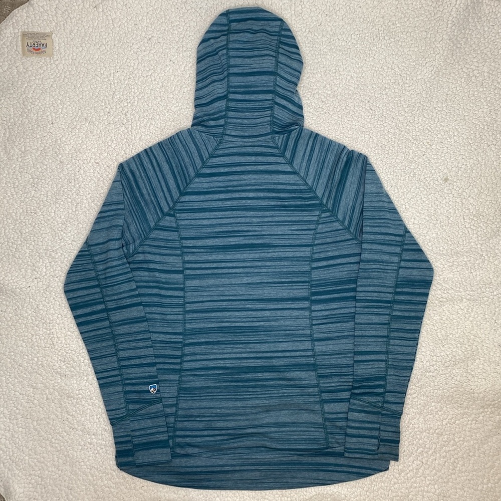 Kuhl Green Striped Full Zip Hoodie: Size Small - Picture 2 of 7